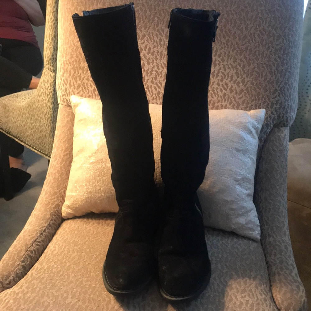 Born black distressed suede boots